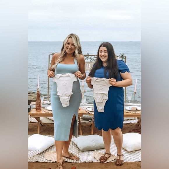 Abercrombie & Fitch Crossback Elevated Knit Midi Dress- blue - Picture 7 of 9